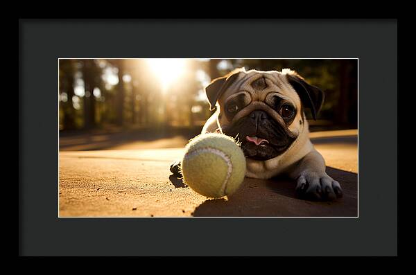 Playful Pugshine - Framed Print