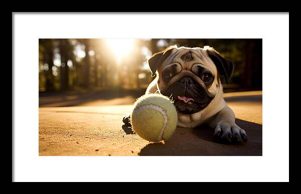 Playful Pugshine - Framed Print