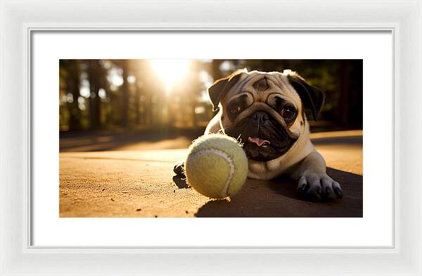 Playful Pugshine - Framed Print