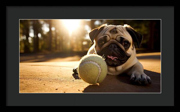 Playful Pugshine - Framed Print