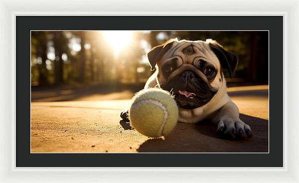 Playful Pugshine - Framed Print