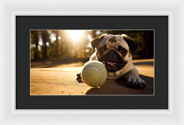 Playful Pugshine - Framed Print