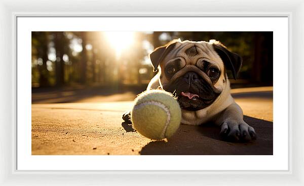 Playful Pugshine - Framed Print