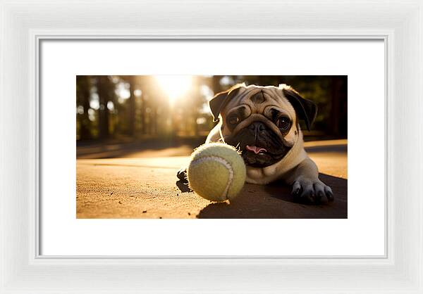 Playful Pugshine - Framed Print
