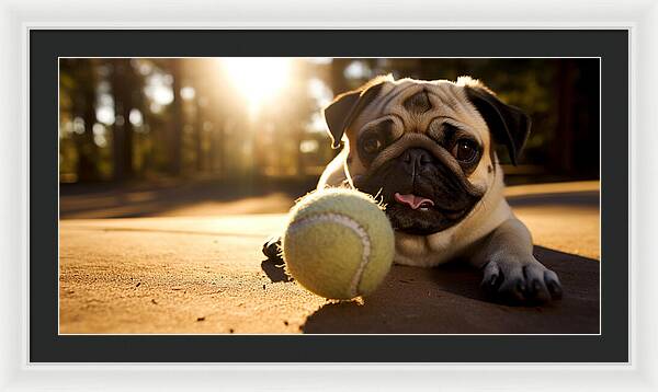 Playful Pugshine - Framed Print