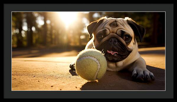 Playful Pugshine - Framed Print