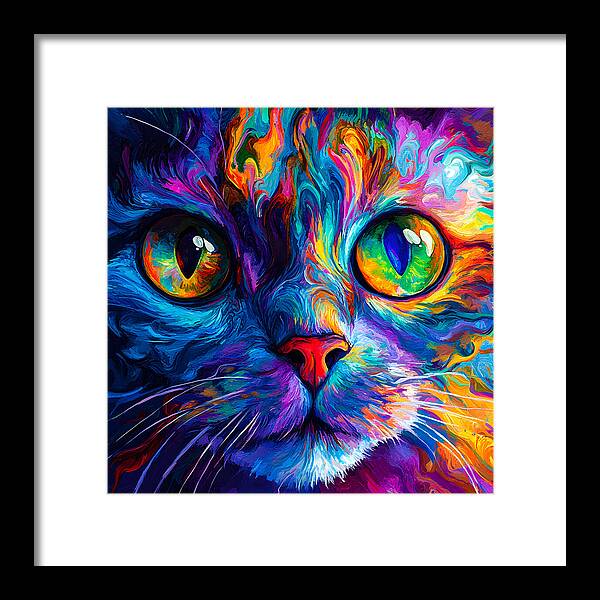 Psychedelic Purr - Framed Print
