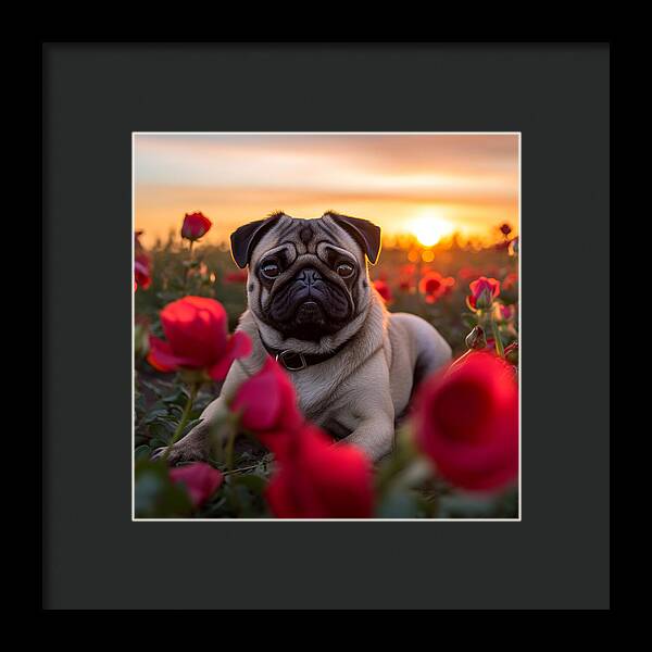 Pug Petals - Framed Print
