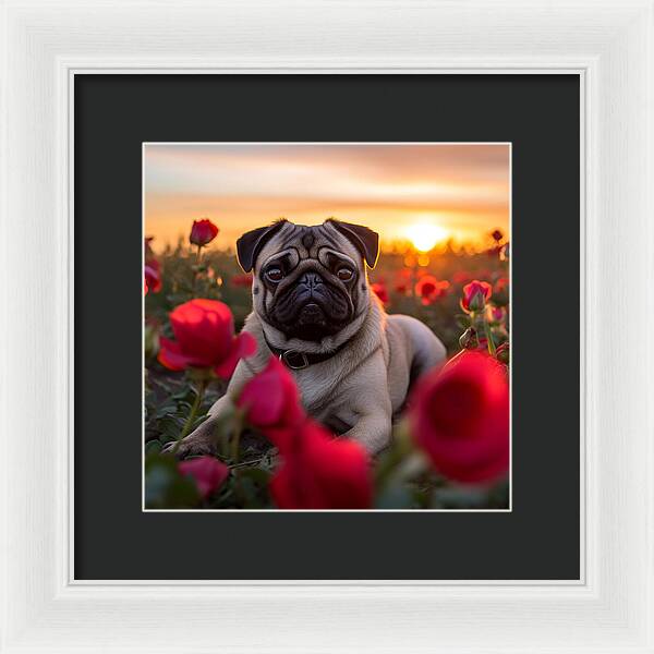 Pug Petals - Framed Print