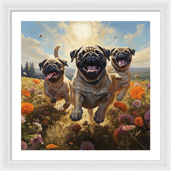 Pug Power - Framed Print