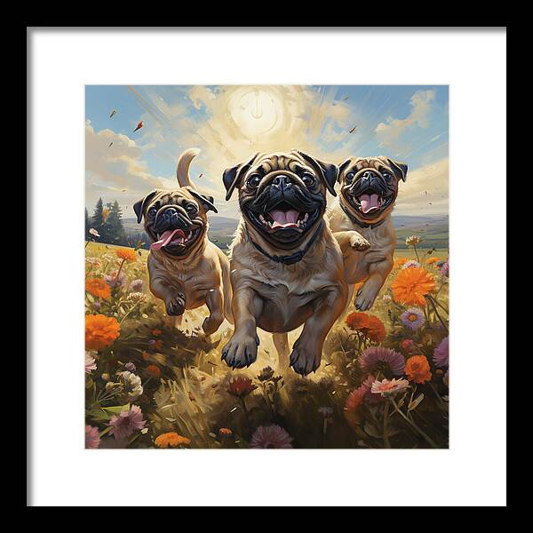 Pug Power - Framed Print