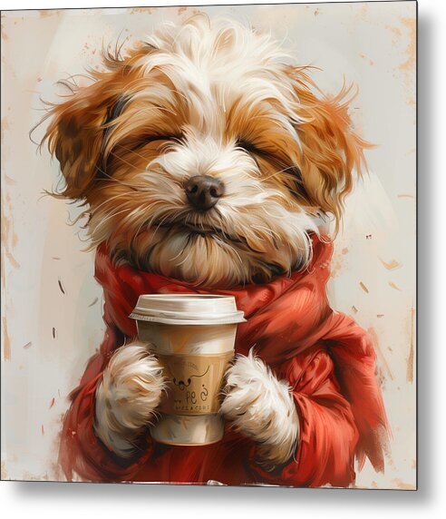 Puppuccino - Metal Print