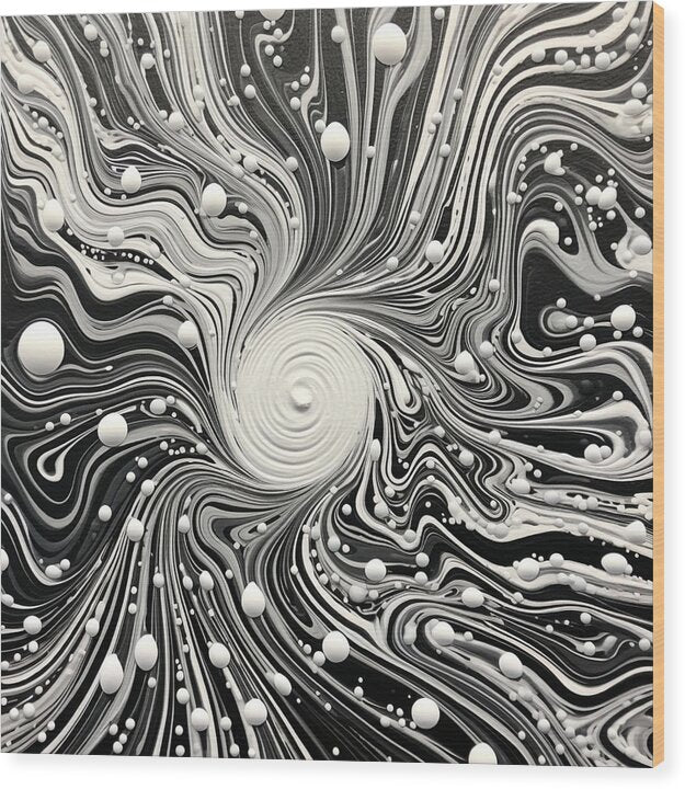 Spiraling White - Wood Print