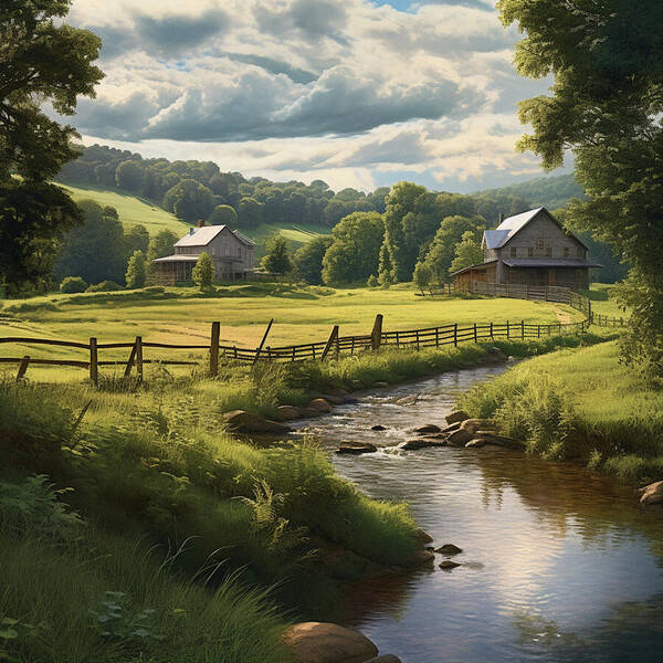 Spring Meadows Home - Art Print