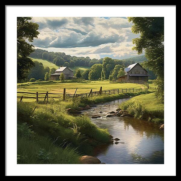 Spring Meadows Home - Framed Print