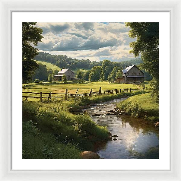 Spring Meadows Home - Framed Print