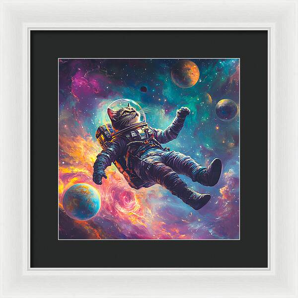 The Space Pawdyssey - Framed Print