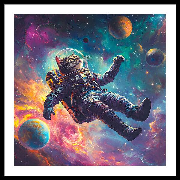 The Space Pawdyssey - Framed Print