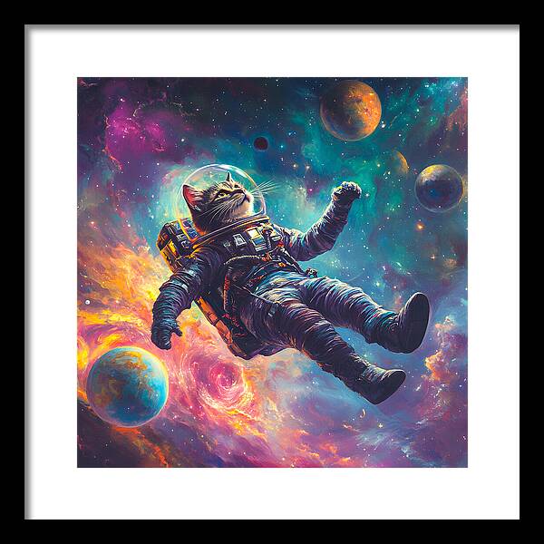 The Space Pawdyssey - Framed Print