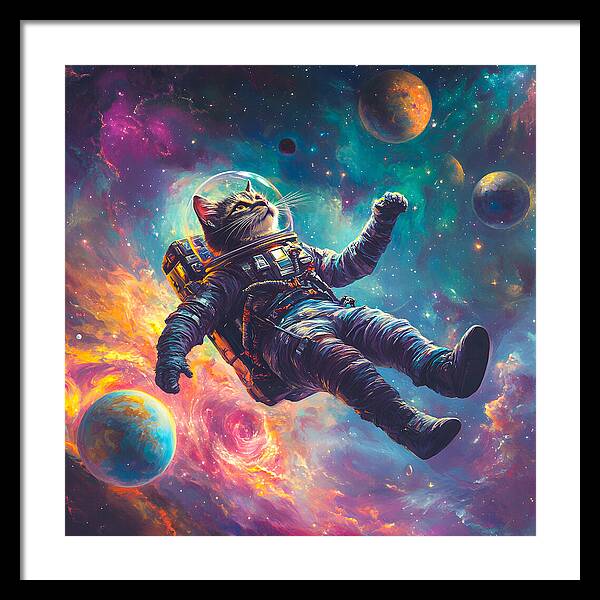 The Space Pawdyssey - Framed Print