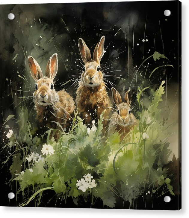 Three Hare Stare - Acrylic Print
