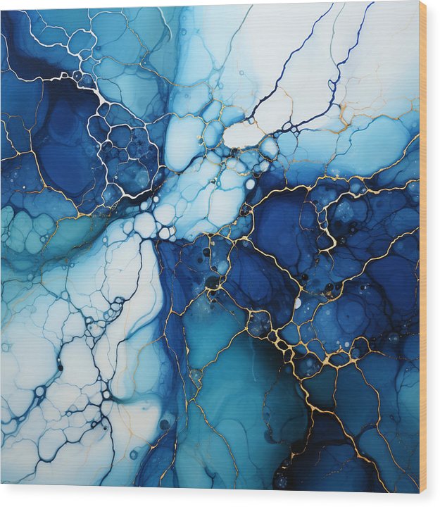 Blue Ice - Wood Print